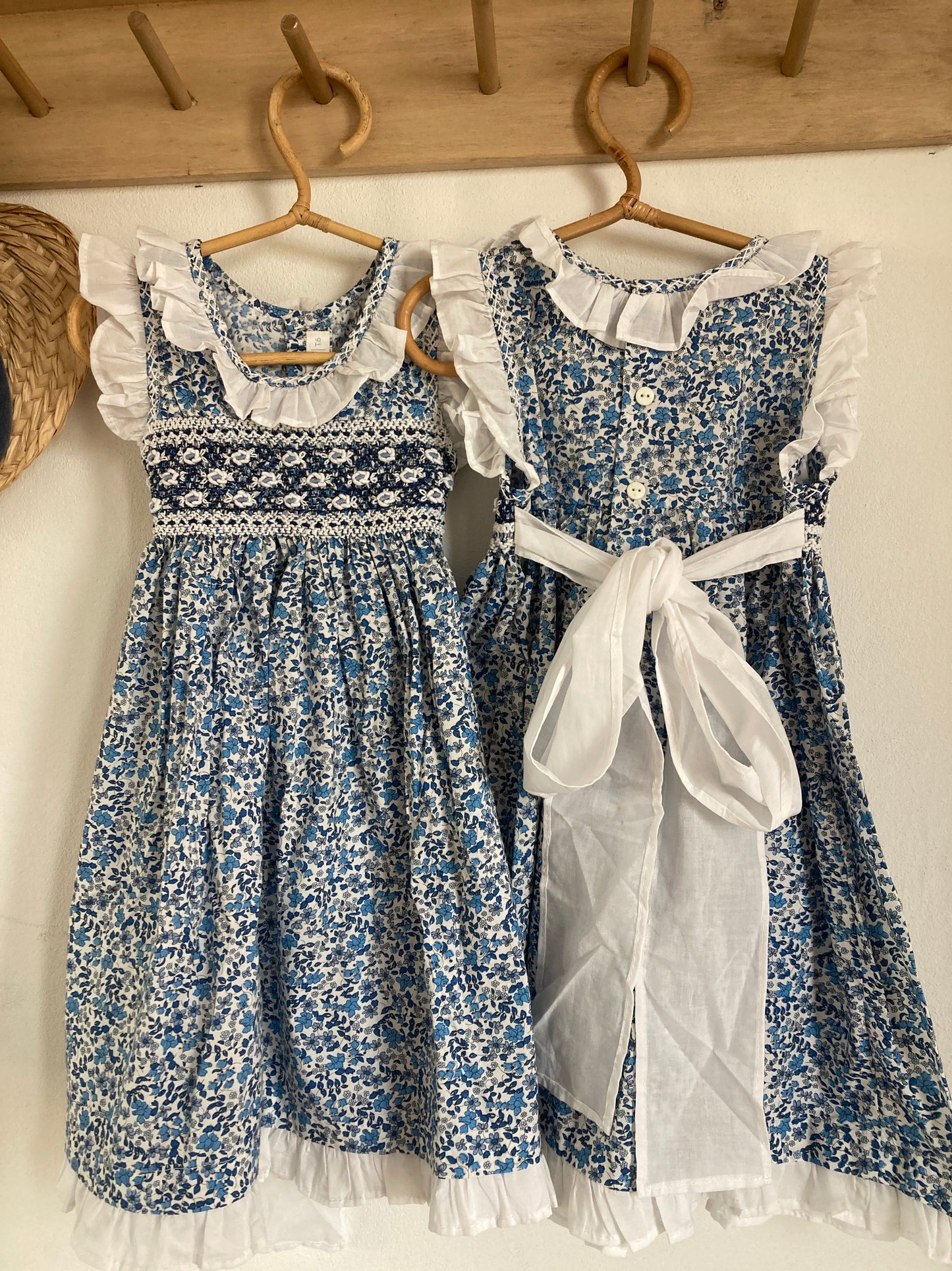 Vestido punto smock florcitas