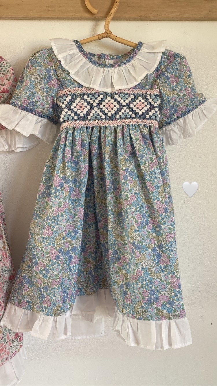 Vestido ps florcitas azul