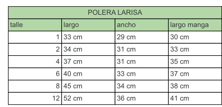 Polera Larisa talle 12