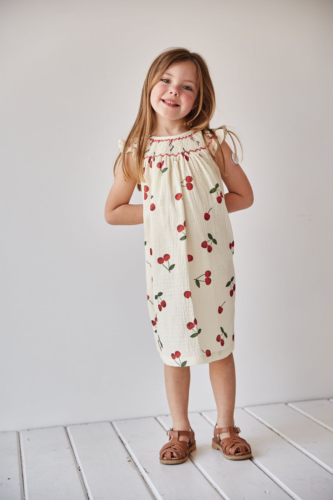 Vestido smock cerezas