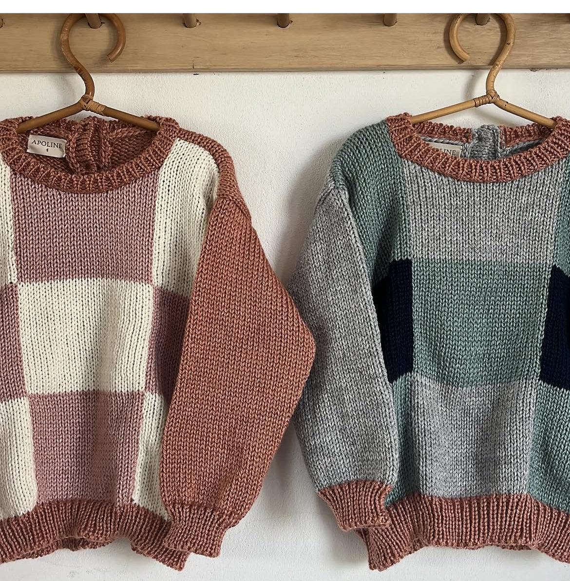 sweater cuadros rosa