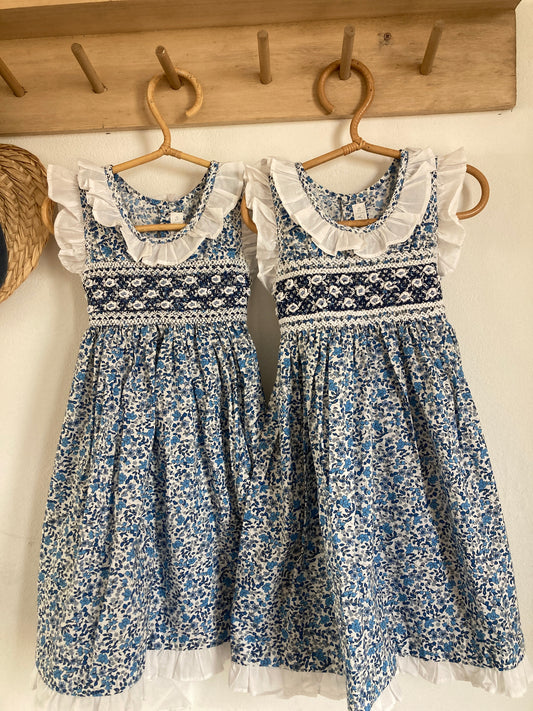 Vestido punto smock florcitas